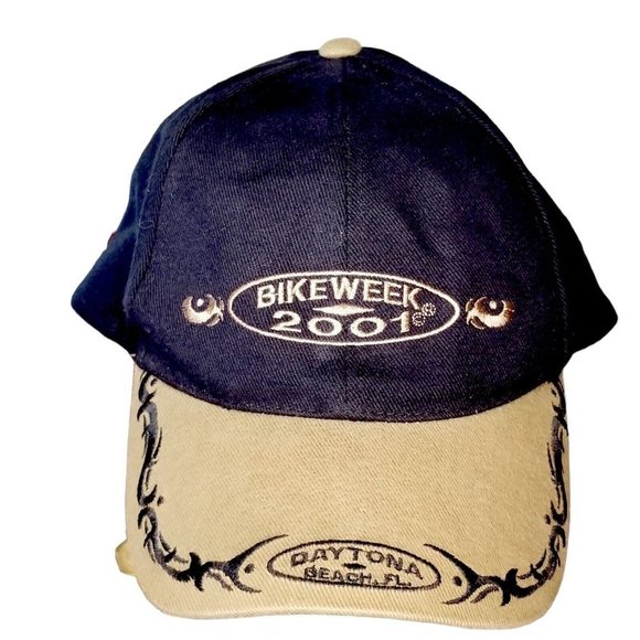 Vintage Other - Vintage Y2K 2001 Bike Week Black Snapback Hat‎ Cap Daytona Beach Motorcycle
